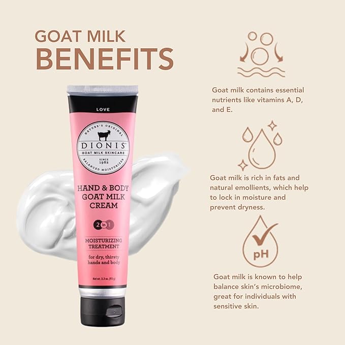 Dionis Goat Milk Hand & Body Cream Love 3.3oz (Pack of 1)