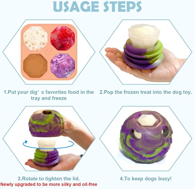Dog Chew Toy, Large Frozen Treat Dispenser Reduces Pet Boredom
