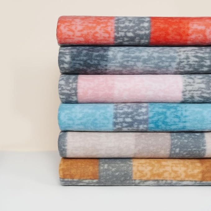 ZYFZCYBL Fleece Blanket Bulk Pack of 6 Cozy Fleece Throw Blankets 50x60 Warm Soft Lightweight Breathable Pet-Friendly for Bed Sofa Camping Wedding Gifts (Multiple Plaid