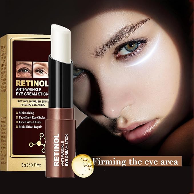 Retinol Eye Cream Stick, Anti Aging Retinol Eye Cream for Dark Circle, Wrinkles In 3-4 Weeks, Under Eye Cream Hydrating Revive Glow Eye Balm Stick for Puffiness and Bags Reduces Fine Lines