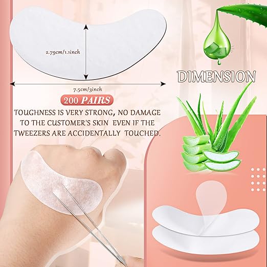 200 Pairs Under Eye Gel Pads Natural Eyelash Extension Gel Pads Patches Kit for Eyelash Extension Supplies Bulk Beauty Tools, Fit Most Eye Shape