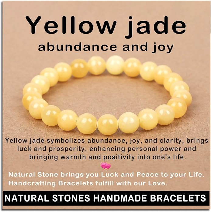 AD Beads Handmade Gemstone Stretch Elastic Bracelet Crystal Healing Reiki Nature's Beauty and Spiritual Essence Unisex