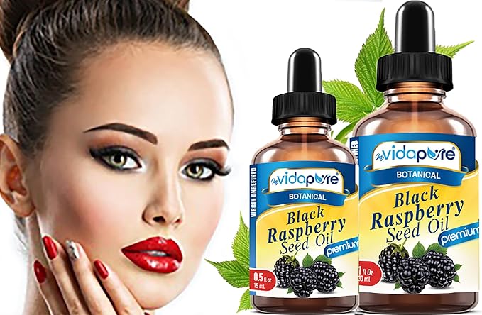 MYVIDAPURE BLACK RASPBERRY SEED OIL 100% Pure VIRGIN UNREFINED for Face, Body, Hair, Lip Care, Nails (1 Fl Oz)