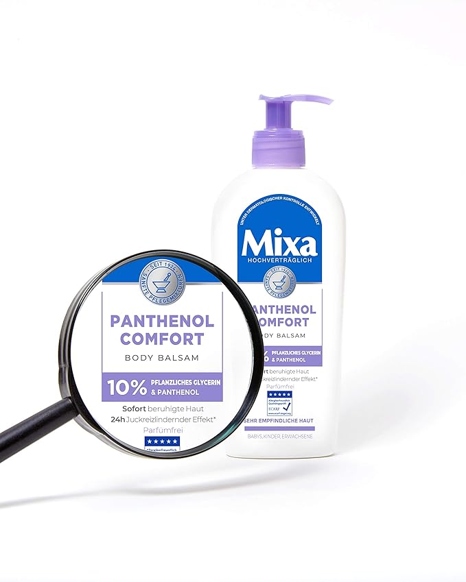 Mixa Panthenol Comfort Body Balm Itch Relief and Soothing Balm with Panthenol and Vegetable Glycerine for Sensitive Skin 250ml