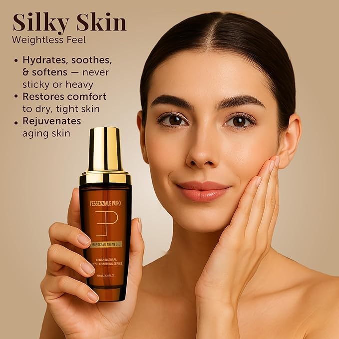 Dubai Premium Moroccan Argan Hair Oil & Body Elixir - Lightweight Treatment for Dry Damaged Hair, Split Ends - Controls Frizz, Boosts Shine, Hydrates Skin - 100 mL (3.38 Fl Oz)