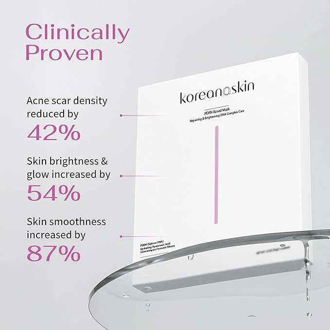 K-Beauty PDRN DNA Complex Hydrogel Sheet Mask – Korean Regenerative Salmon DNA & Multi-Weight Hyaluronic Acid for Anti-Aging, Firming, Brightening, Deep Hydration – Box of 4