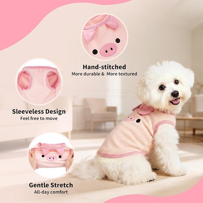 Dog Clothes for Small & Medium Dogs, Pet T-Shirts | 2 Pack Dog Shirt for Girl & Boy, Puppy Clothes, Tank Top for Summer & Winter (Cute Medium)