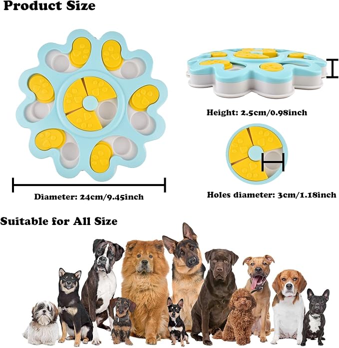 Dog Puzzle Toys for Smart Dogs Treat Dispensing Mental Stimulation Toys Dog/Cat Puzzle Feeder Dog Enrichment Toys Interactive Dog Toys for Boredom (Flower)