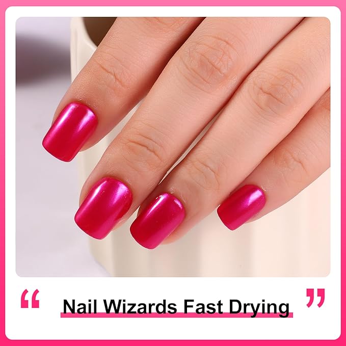 Major Dijit Quick Air Dry Nail Polish Glitter Crimson Regular Nail Polish Non UV Gel Hema 0.34 fl oz.