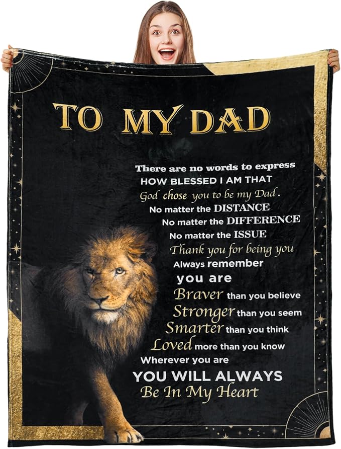 Gifts for Dad Birthday Gifts, Dad Gifts for Birthday from Daughter, Birthday Gifts for Dad Gifts from Son, Dad Blanket from Daughter 60”*80”
