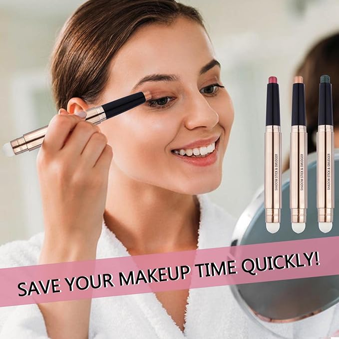 White Eyeshadow Stick eyeliner pencil Eye Makeup Cream Shimmer Smooth Glitter Dark Light Matte Single Crayon Primer Palette Hypoallergenic Natural Waterproof Long Lasting Eyeshadow 01