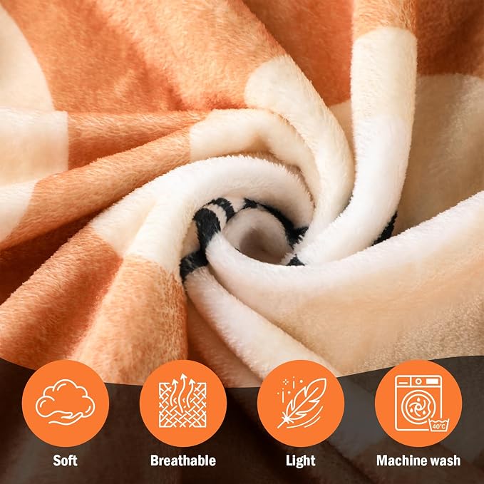 50'' x 60'' Halloween Throw Blanket Ghost Pumpkin Cat Sugar Cookie | Cute Boo Black Cat Pumpkin Plush Warm Blanket Halloween Decor for Home Sofa Decor Couch Bed