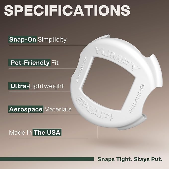 SNAP! AirTag Holder - 3/8" & 5/8" Set - for Cats, Kittens, Puppies, & Small Dogs - Fits Collars, Harnesses, Straps, Bags & More - Made in USA - Polar White