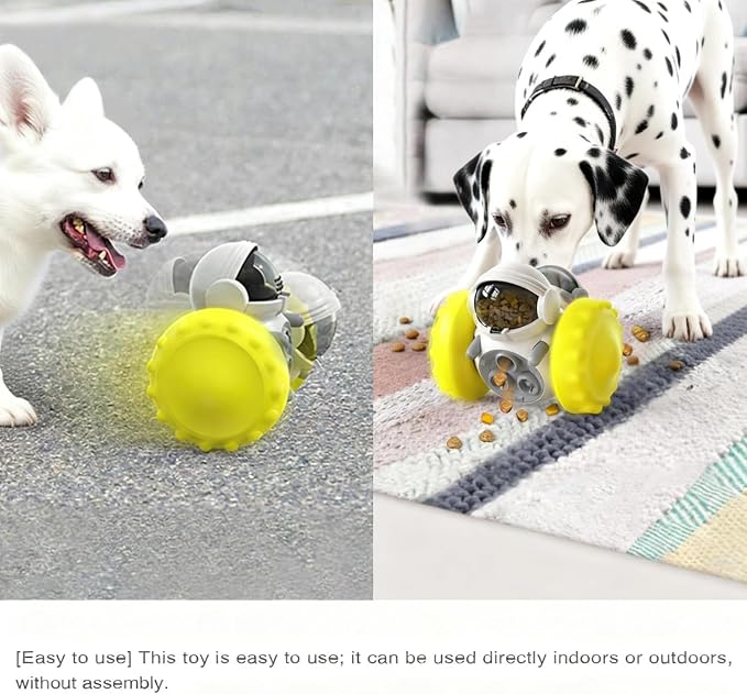 Interactive Dog Treat Dispenser for Slow Feeder (Yellow)