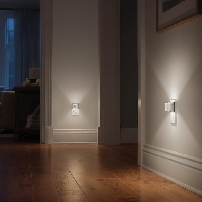 Night Light, Night Lights Plug into Wall, Adjustable, 5000K | 3 Level Brightness Adjustable Night Light, Dusk to Dawn Sensor Nightlights for Adults, Bedroom, Bathroom, Hallway, 2 packs