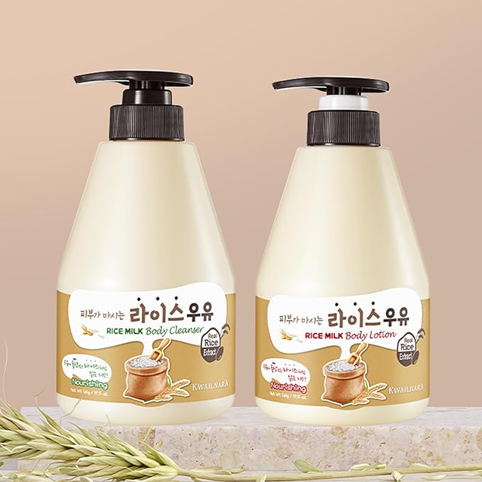 Kwailnara Rice Milk Body Lotion (19.75 Fl Oz) – Korean Body Lotion for Deep Hydration & Nourishing Care | Milk Protein, Royal Jelly, & Rice Extract for Radiance | Paraben-Free & Non-Greasy