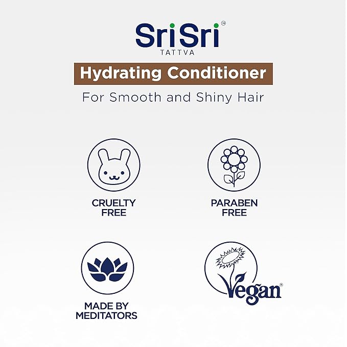 SRI SRI TATTVA Hydrating Conditioner for Smooth and Shiny Hair – Ayurvedic Hair Conditioner with Bhringraj and Aloe Vera to Restore Hair Shine and Moisture – Natural Hair Care Treatment (200 ml)