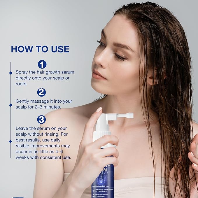VENANOCI Hair Growth Oil Spray: Natural Hair Regrowth Serum with Rosemary, Biotin – Anti-Hair Loss Treatment for Thinning Hair – Promotes Thicker, Fuller Hair for Women & Men