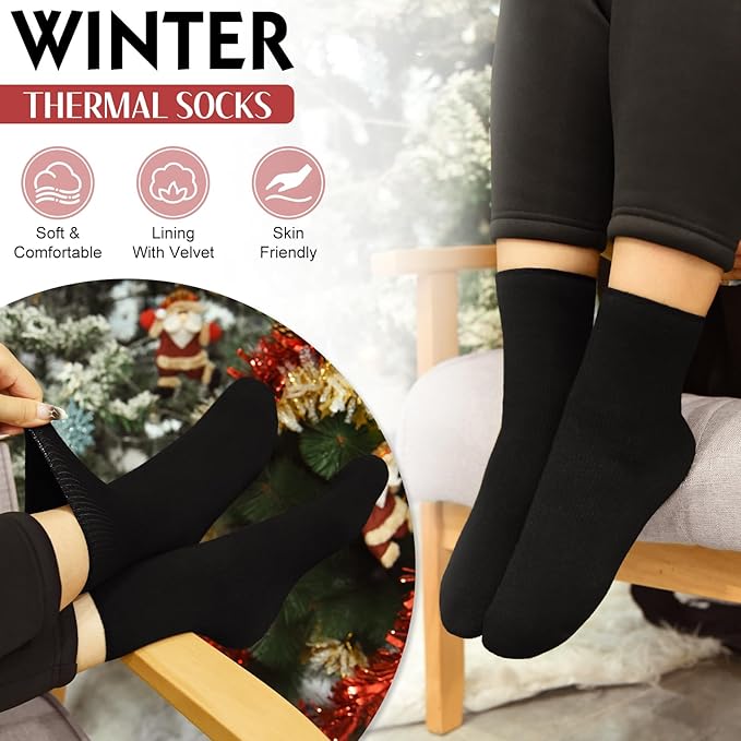 Yusongirl Winter Women Scarf Gloves Beanie Ear Muffs Socks Set Cold Weather Warm Knit Hat Fleece Long Neck Warmer 5 in 1 Set