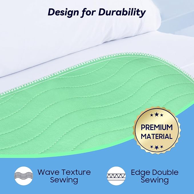 6 Pack 36” x 36” Extra Heavy Absorbency Washable Underpads Bed Pads | WaterProof Quick Drying Nursing Pads Incontinence, Reusable Washable Pee Pads for Dogs, Diaper Changing & Adults