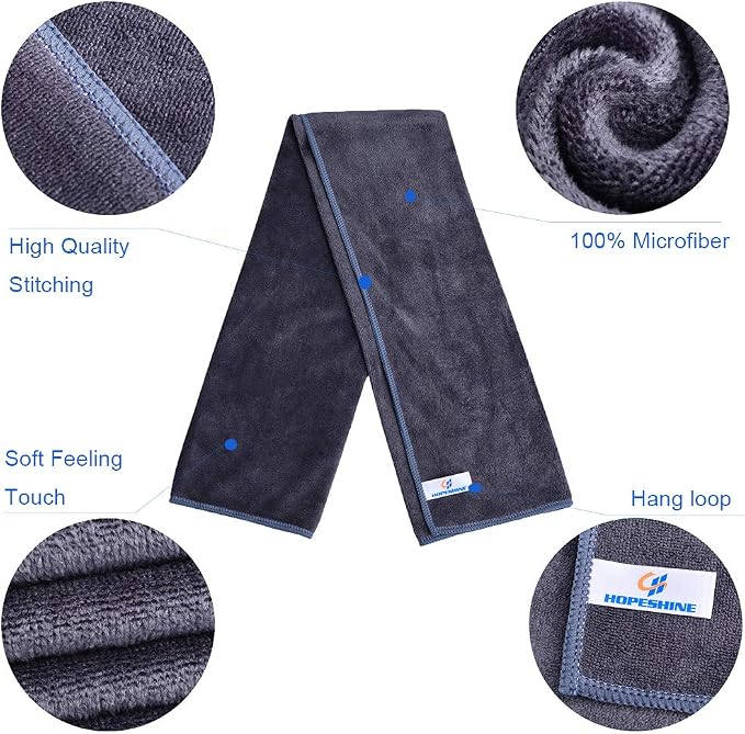 HOPESHIN Gyms Yoga Towels - Absorbent Microfiber Workout Towels for Men & Women, Soft, Fast Drying 3 Pack, 16x32 Inch