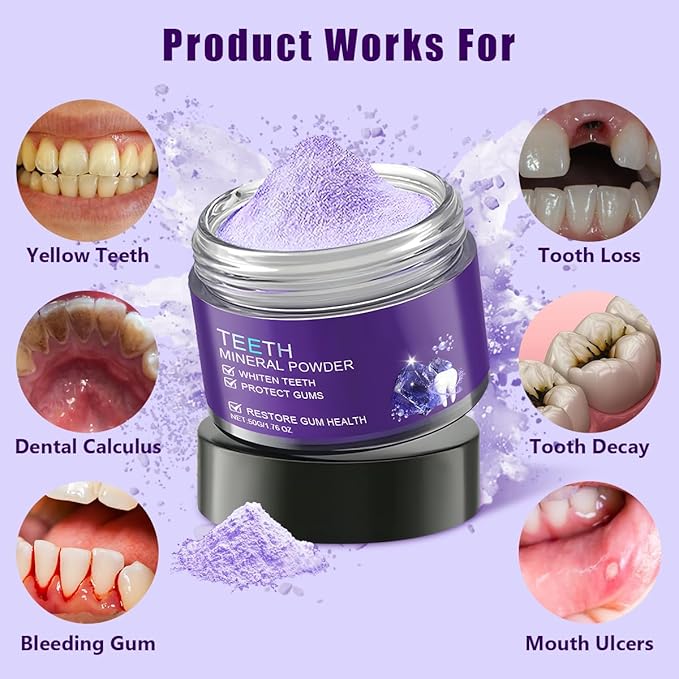 Teeth Restoration Mineral Powder, Teeth Whitening Mineral Powder 50g，Effective in StrengtheningTeeth and Gums, Fresh Breath (1 Bottle)