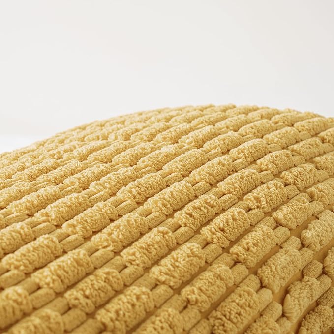 Fancy Homi Decorative Throw Pillow Covers for Bed Couch Bedroom Bench, Soft Lumbar Corduroy Solid Pillow Case, Rustic Farmhouse Boho Room Décor, 54" x 20" (Pack of 1), Mustard Yellow