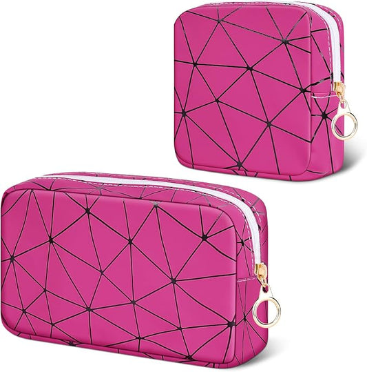 Likesing Period Bag for Teen Girls, Leather Sanitary Napkin Storage Bag, Portable Menstrual Pad Bag Period Pads Pouch, Small Make Up Bags