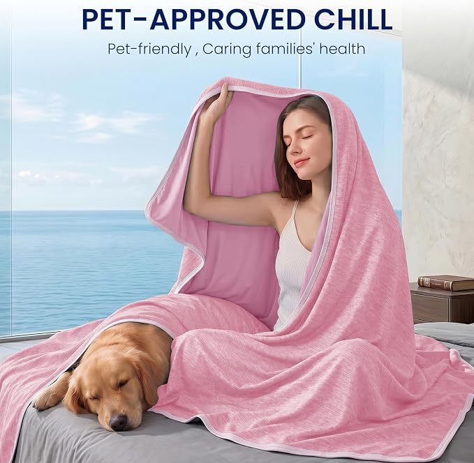 Cooling Blanket for Night Sweats Absorbs Heat to Keep Adults, Children Cool on Warm Nights, Q-Max 0.5 Cooling Blankets for Hot Sleepers, Ultra-Cool Lightweight Sofa Throw Blanket (50"x70") | Absorbs Heat Cold Summer Blanket for Night Sweats & Menopause...