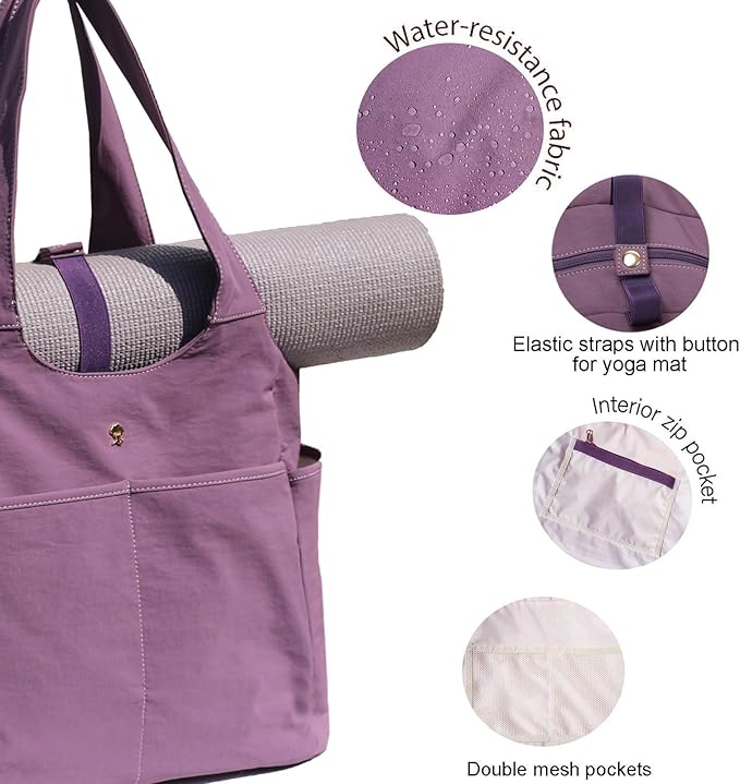 ESVAN Yoga Tote Bag Mat bag Women Shoulder Bags Carryall Tote for Travel Office Workout Gym Nurse Beach
