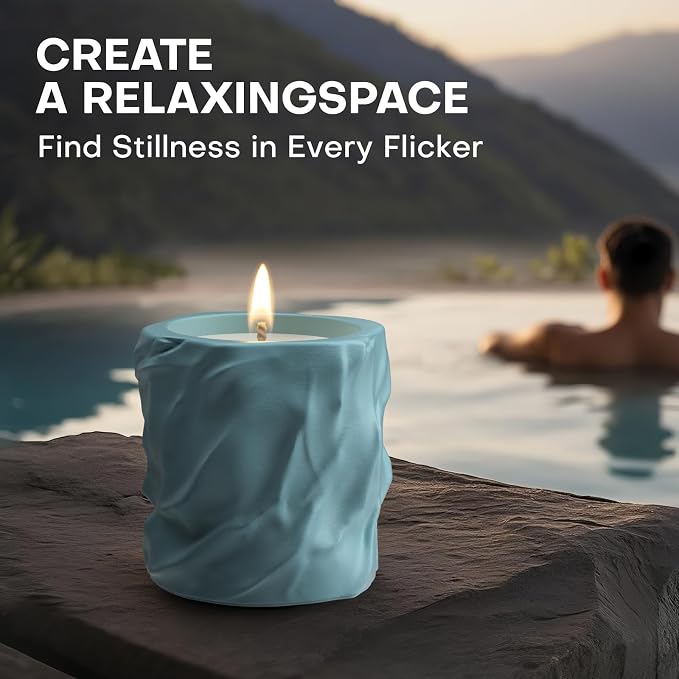 Scented Candles for Home, Natural Soy Wax Candles, Cement Jar Luxury Aromatherapy Candles for Stress Relief, Highly Scented Housewarming Gifts for Women and Men (Ocean)