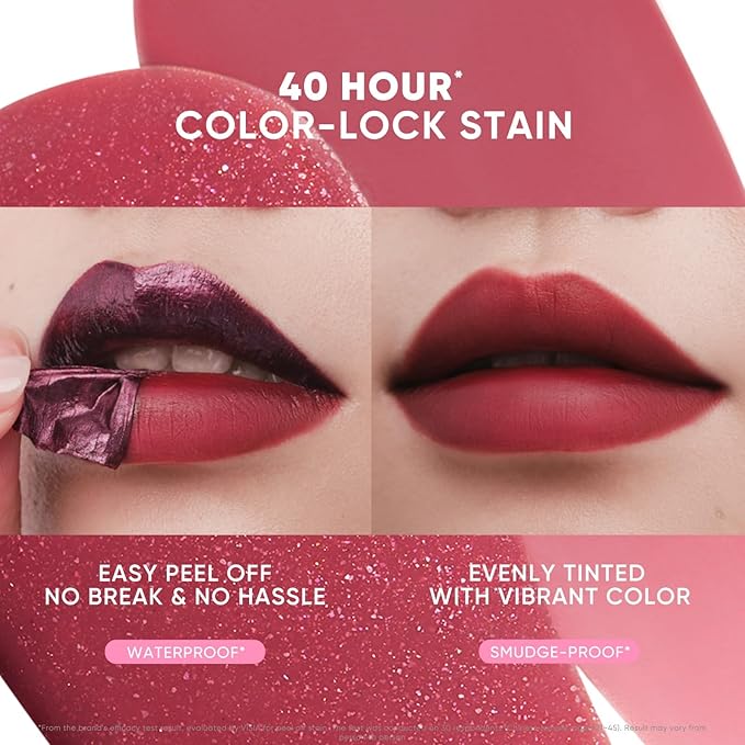 JUDYDOLL Peel Off Stain and Plumping Oil Duo - Long-Lasting Lip Stain with 3D Plumping Gloss, Hydrating and Non-Sticky Formula, Macaron-Inspired Lipstick (#04 Cinnamon Glow)