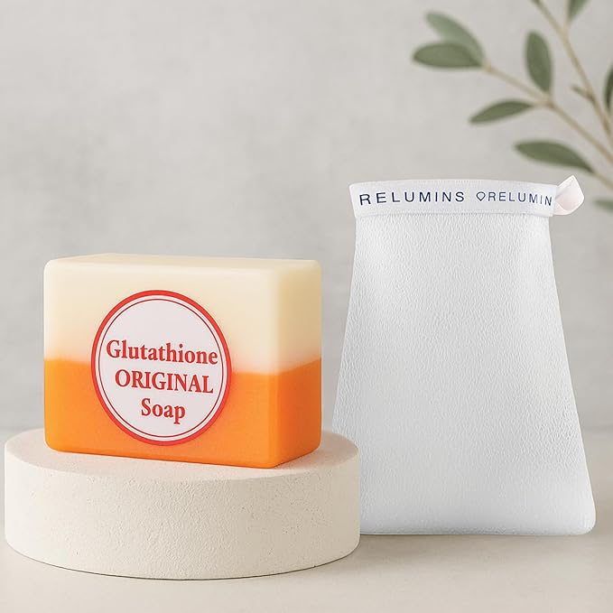 Relumins Glutathione Soap Bars for Smooth, Hydrated Skin – Deep Cleanse, Exfoliate & Nourish for All Skin Types - 150g w/Net