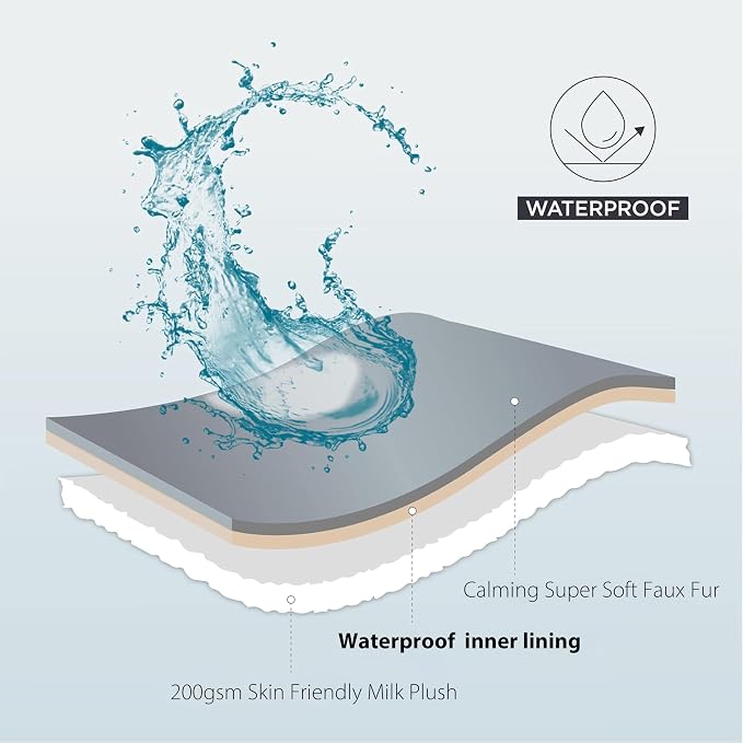 Waterproof Pet Blanket for Large Dogs & Cats - Reversible Calming Plush, Washable Furniture Cover for Couch, Bed, Car Seat, Blocks Leaks, Stains & Pet Fur (Navy, 50"x60")