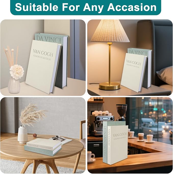 SUPERNIGHT Aesthetic Decorative Books for Home Decor, Set of 2 Linen Boxs | Storage Boxes for Living Room, Office, Coffee Table Decor, Elegant Fake/Faux Books, Hide Photo, Keepsake