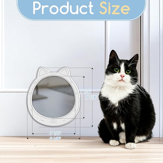Large Cat Door Interior Door, No-Flap Pet Door for Cats Up to 22 lbs(White)