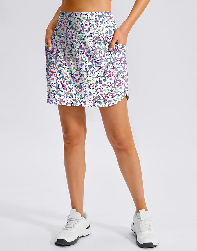 16'' Skorts for Women with 4 Pockets High Waisted Golf Skirt | Built-in Shorts, Stretch, A Line, Pickleball, Athletic, Casual, Tennis Skirt