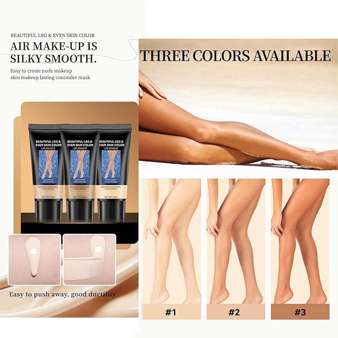 GL-Turelifes Body&Legs Makeup Waterproof No Transfer, Flawless Body Coverage Perfector, Leg and Body Scar Cover up/Tattoo Cover Up,Airbrush Legs Glow Lotion (#3 Bronze, 40ml)
