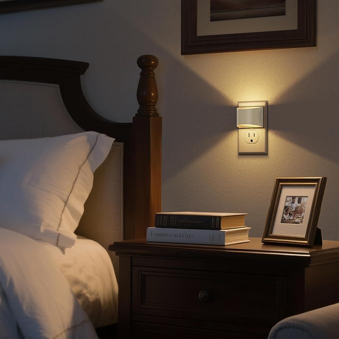 Night Light, Night Lights Plug into Wall, Adjustable, 3000K | 3 Level Brightness Adjustable Night Light, Dusk to Dawn Sensor Nightlights for Adults, Bedroom, Bathroom, Hallway, 2 packs