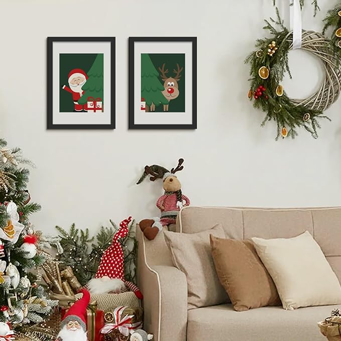 upsimples A3 Picture Frame, Gallery Wall Frames Set of 5, Black | Photo Frame Collage Wall Decor, 8.3x11.7 Picture Frame with Mat for Family, Baby, Hallway, Christmas