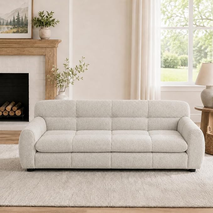 51"×28" Large Dog Sofa, for Large & Extra Large Dogs | Detachable Cushion | Reinforced Low Base|Non-Sagging |Breathable Linen Fabric | Soft Cushion | Armrest & Backrest |Beige