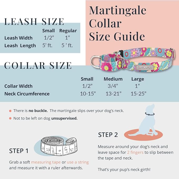 Lucky Love Dog Martingale Collar for Small Dogs No Slip Cute – SOCO, Small