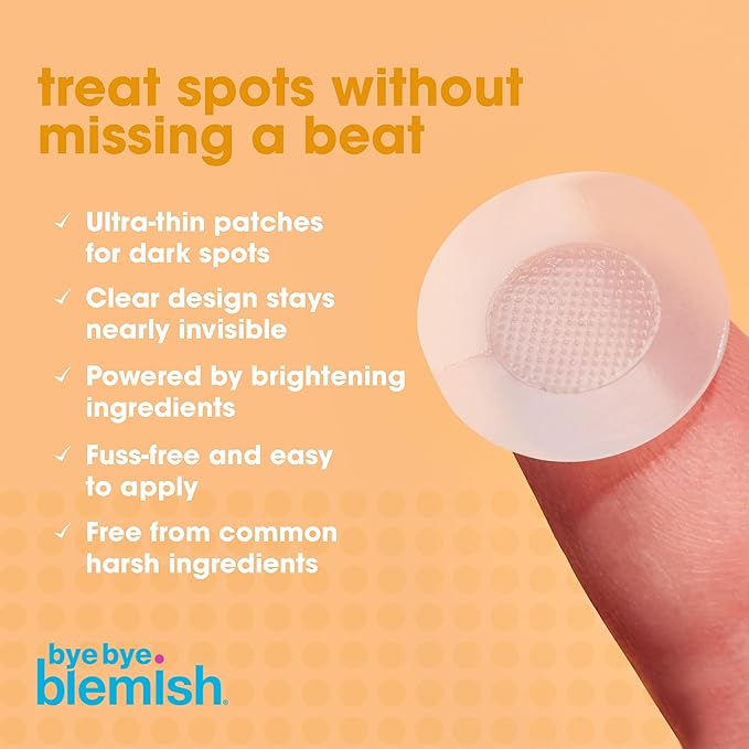 Bye Bye Blemish Dark Spot Patches – Blemish Patches for Face, Fade Dark Spots & Post-Blemishes Marks, Niacinamide & Vegan Skin Care, 9 Count