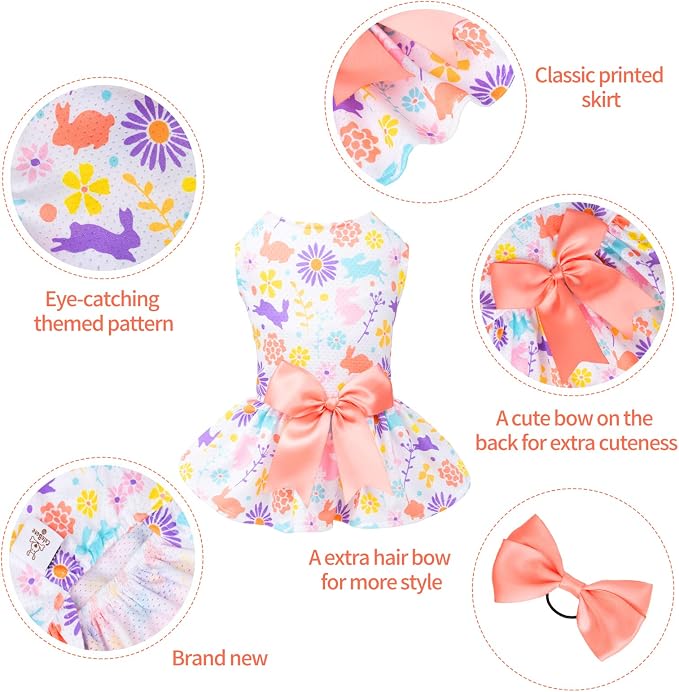 CuteBone Dog Mesh Dress Puppy Sundress Pet Outfit Summer Fashion for Small Dogs Girl Cat Clothes