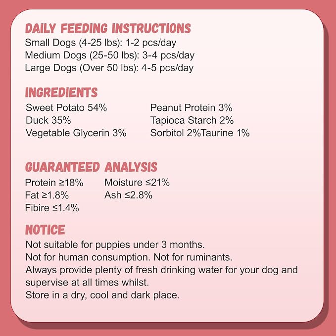 Pawmate Dog Treats Duck Jerky Wrapped Double Purple Sweet Potato 10.6oz | High Protein Dog Training Treats, Healthy Low Fat Duck Jerky Chews, Chewy Snacks for Small Medium Large Dogs 12-15 Counts