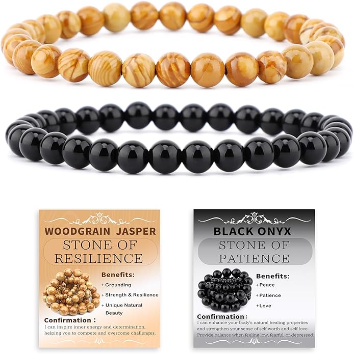 NCB 2.3-Piece 4mm Natural Crystal Gemstone Stretch Bracelets – Handmade Reiki Energy Healing Jewelry for Meditation,Yoga, Unisex