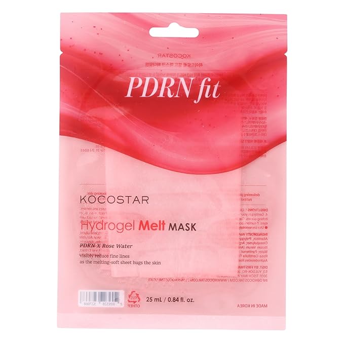 KOCOSTAR PDRN Hydrogel Melt Mask | Patented Eucalyptus Lyocell Mask | Formulated with PDRN and Rose Water | Firming Care | Hypoallergenic, Korean Skin Care, 4 pack