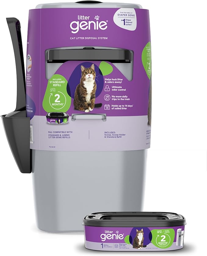 Litter Genie Standard Cat Litter Disposal Pail with 14 ft Standard Refill
