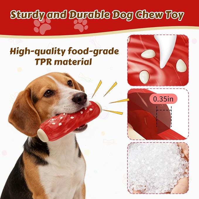 Tough Dog Chew Toys Indestructible Squeaky Toys for Aggressive Chewers Outdoor Swimming Interactive Tough Chew Toys for Medium and Large Dogs