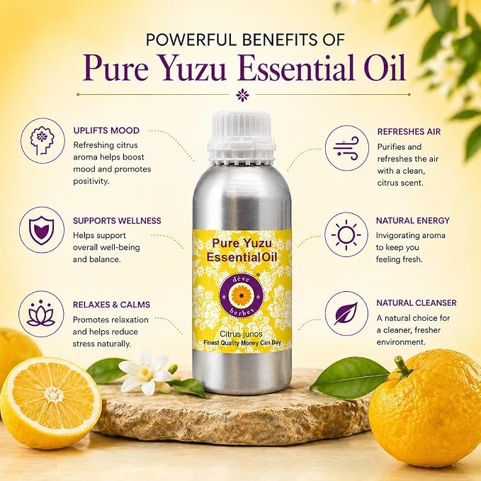 dève herbes Pure Yuzu Oil (Citrus junos) Cold Pressed 630ml (21 oz)